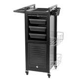 Gabbiano 401 Deluxe Hairdressing Trolley - front view showing the storage and construction details