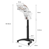 Gabbiano 408D Standing Hair Steamer With Active Ozone White 700W - dimensions and measurements shown