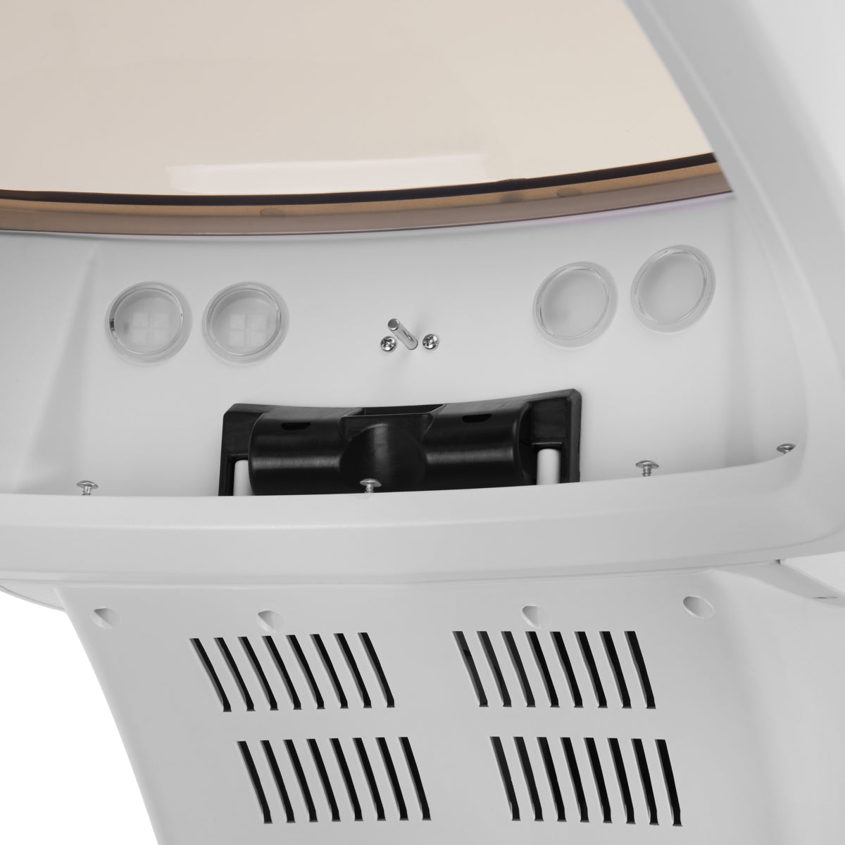 Gabbiano 408D Standing Hair Steamer With Active Ozone White 700W - close-up showing the steamer hood and functional components