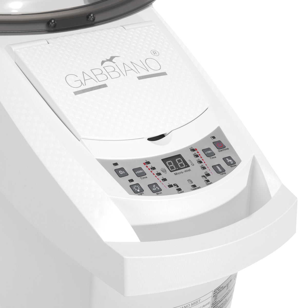 Gabbiano 408D Standing Hair Steamer With Active Ozone White 700W - standing hair steamer isolated on a white background