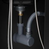 Drain trap and water hoses behind Gabbiano 5023 cabinet