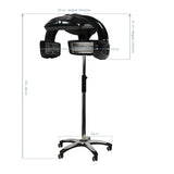 Gabbiano 628 Standing Infrared Hair Processor Black - device housing and functional components shown on a white background