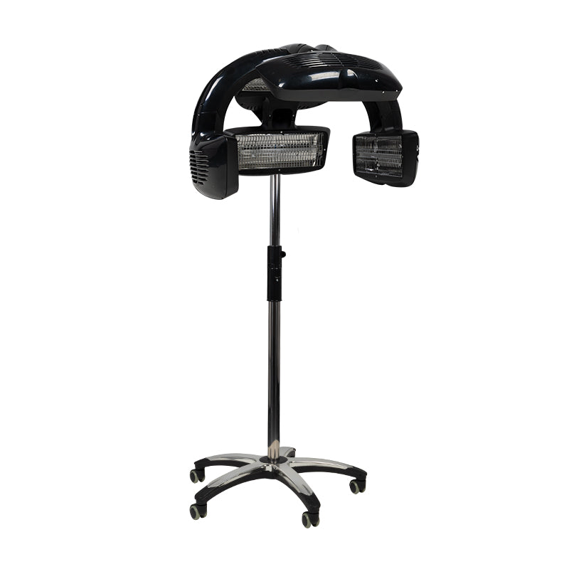 Gabbiano 628 Standing Infrared Hair Processor Black - device housing and functional components shown on a white background