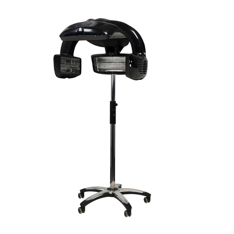 Gabbiano 628 Standing Infrared Hair Processor Black - device housing and functional components shown on a white background