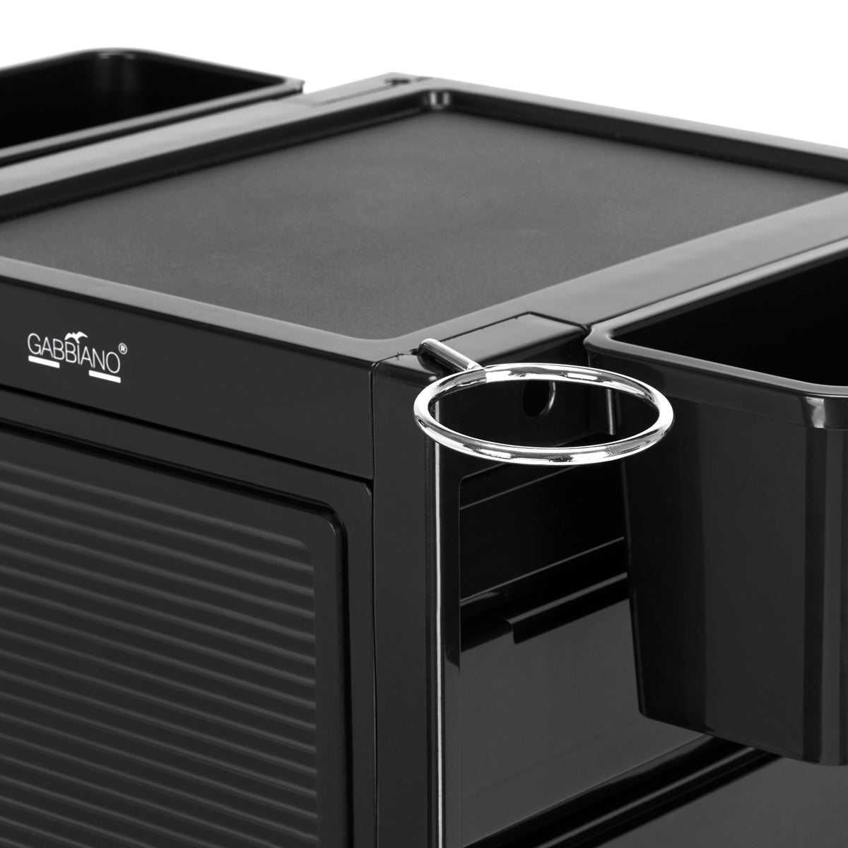 Gabbiano 68C Hairdressing Trolley Black - close-up of a construction detail
