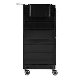 Gabbiano 68UV Hairdressing Trolley With UV Steriliser Black - front view showing the storage and construction details