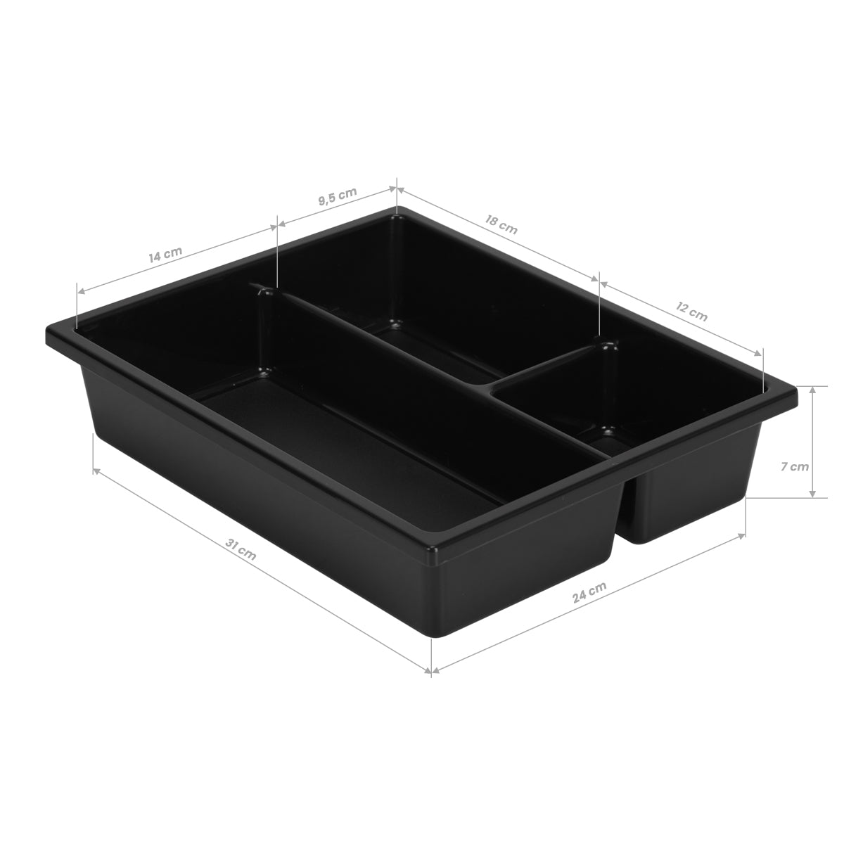 Gabbiano 68UV Hairdressing Trolley With UV Steriliser Black - front view showing the storage and construction details