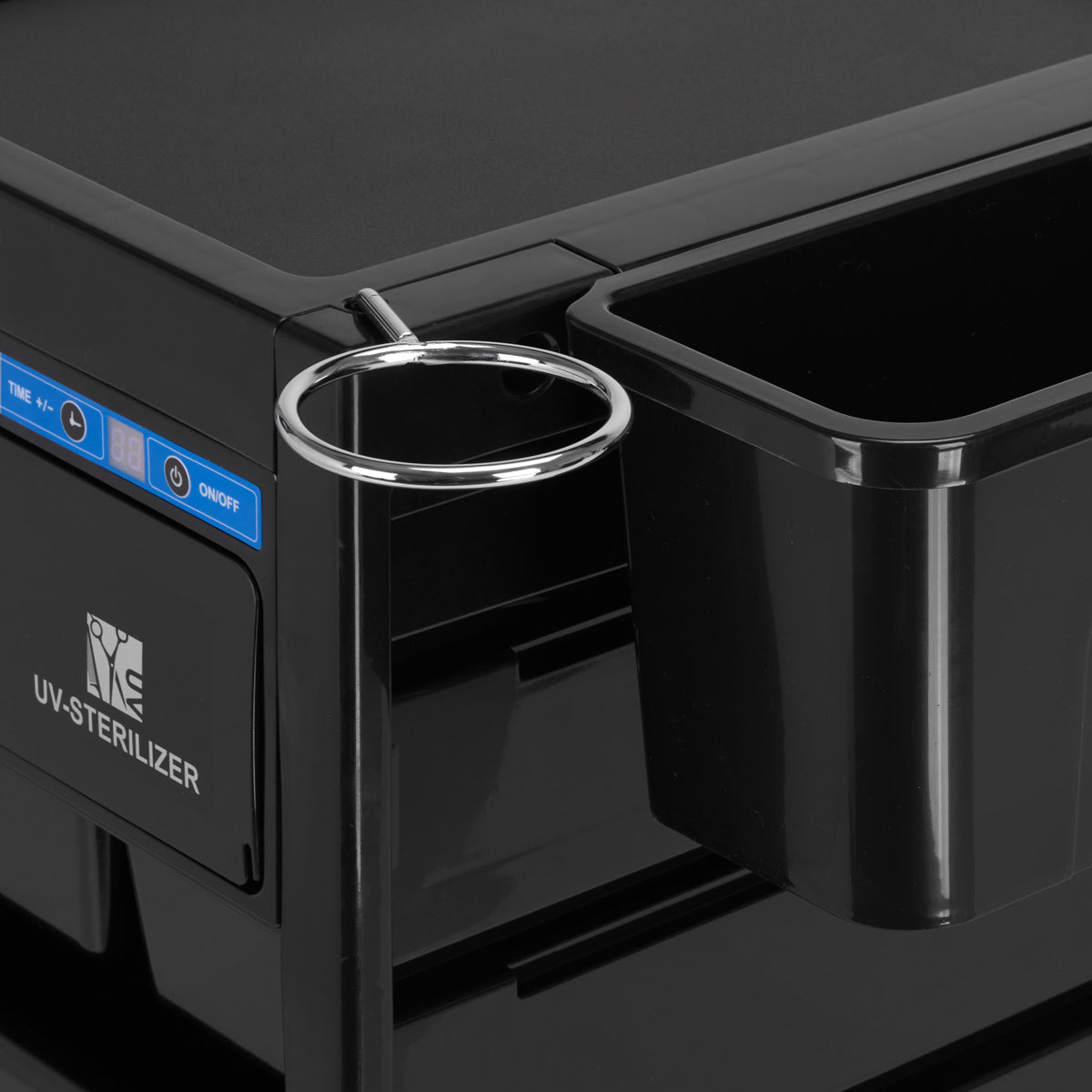 Gabbiano 68UV Hairdressing Trolley With UV Steriliser Black - close-up of a construction detail