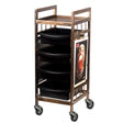Gabbiano 8-139 Hairdressing Trolley - front view showing the storage and construction details