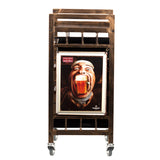 Gabbiano 8-139 Hairdressing Trolley - front view showing the storage and construction details