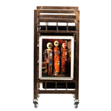 Gabbiano 8-139 Hairdressing Trolley - front view showing the storage and construction details
