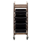 Gabbiano 8-139 Hairdressing Trolley - front view showing the storage and construction details