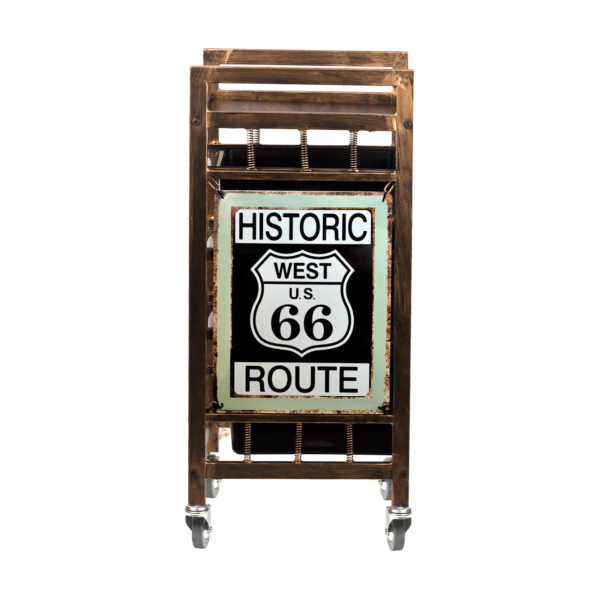 Gabbiano 8-139 Hairdressing Trolley - front view showing the storage and construction details