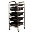 Gabbiano 8-76 Hairdressing Trolley Helper - front view showing the storage and construction details