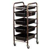 Gabbiano 8-76 Hairdressing Trolley Helper - front view showing the storage and construction details