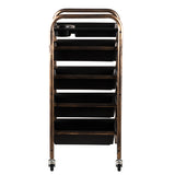 Gabbiano 8-76 Hairdressing Trolley Helper - front view showing the storage and construction details