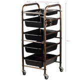 Gabbiano 8-76 Hairdressing Trolley Helper - front view showing the storage and construction details