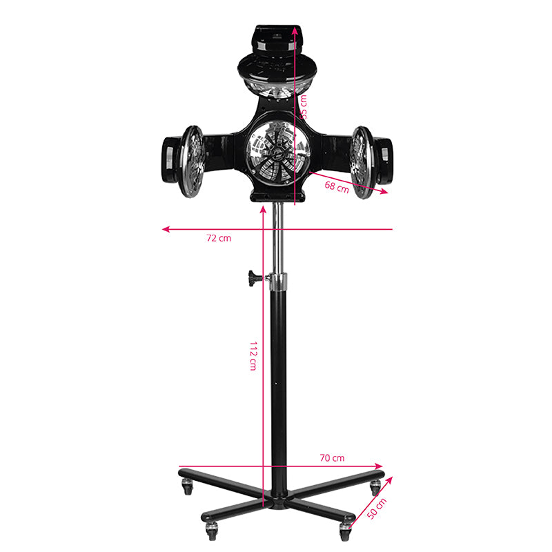 Gabbiano 868-1 Standing Infrared Hair Processor Black - device housing and functional components shown on a white background
