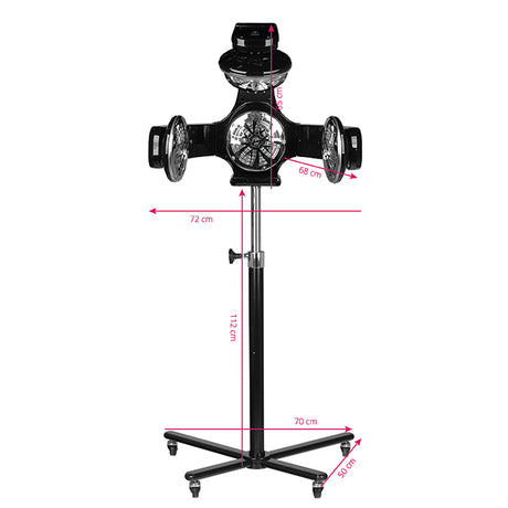 Gabbiano 868-1 Standing Infrared Hair Processor Black - device housing and functional components shown on a white background