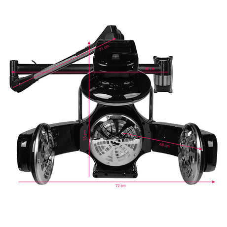Gabbiano 868A Hanging Infrared Hair Processor Black - device housing and functional components shown on a white background