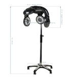 Gabbiano 938 Standing Infrared Hair Processor Black - device housing and functional components shown on a white background