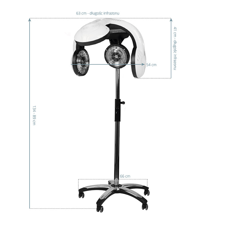 Gabbiano 938 Standing Infrared Hair Processor White - device housing and functional components shown on a white background