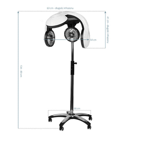 Gabbiano 938 Standing Infrared Hair Processor White - device housing and functional components shown on a white background