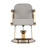 Gabbiano Acri Hair Salon Styling Chair Beige With Gold Base - front view on a white background