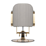 Gabbiano Acri Hair Salon Styling Chair Beige With Gold Base - rear view on a white background