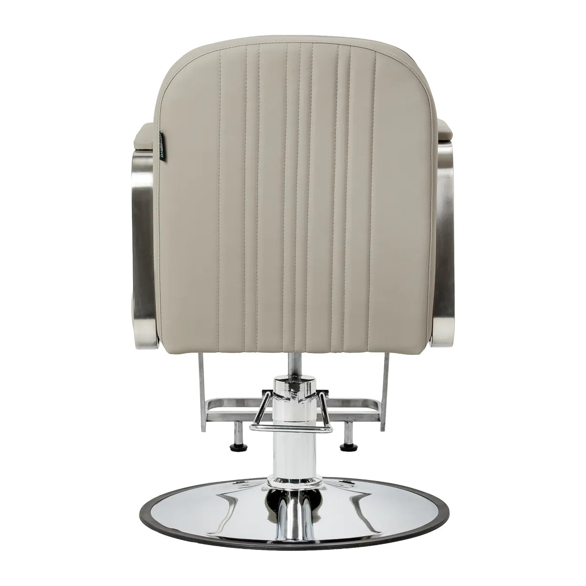 Gabbiano Acri Hair Salon Styling Chair Beige With Silver Base - front view on a white background