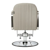 Gabbiano Acri Hair Salon Styling Chair Beige With Silver Base - front view on a white background