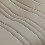 Gabbiano Acri Hair Salon Styling Chair Beige With Silver Base - close-up of the upholstery and construction details