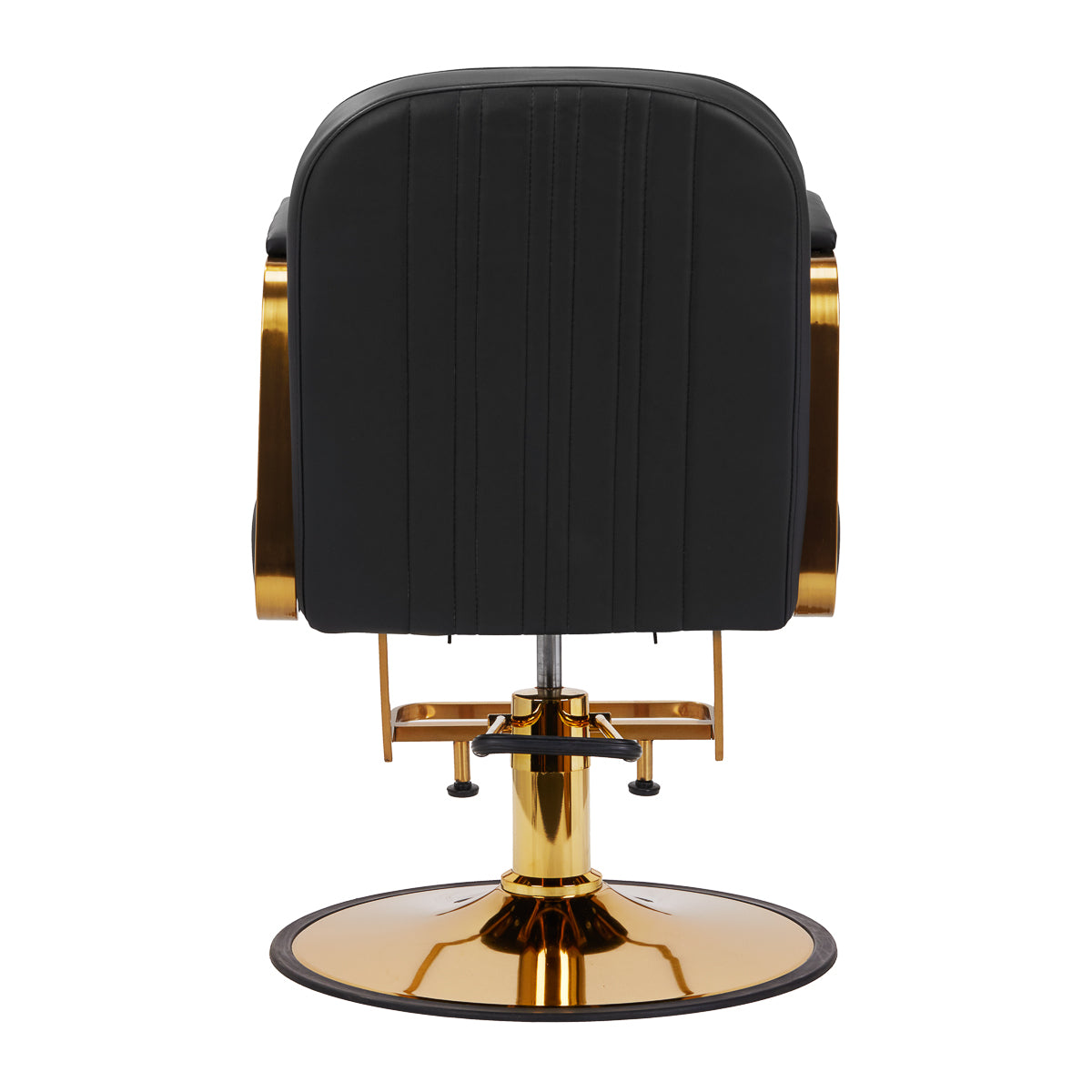 Gabbiano Acri Hair Salon Styling Chair Black With Gold Base - rear view on a white background