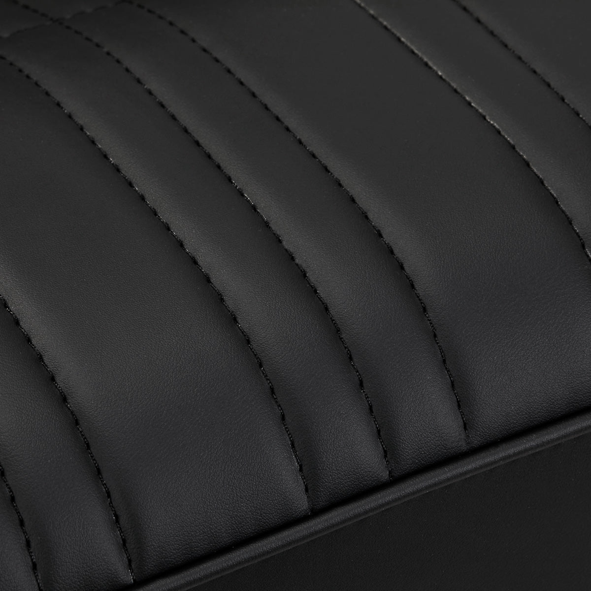 Gabbiano Acri Hair Salon Styling Chair Black With Gold Base - close-up of the upholstery and construction details