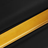 Gabbiano Acri Hair Salon Styling Chair Black With Gold Base - close-up of the upholstery and construction details