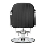 Gabbiano Acri Hair Salon Styling Chair Black With Silver Base - front view on a white background