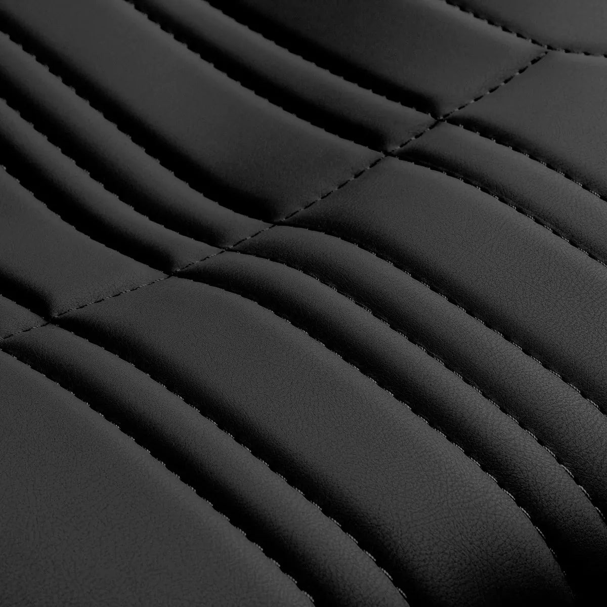 Gabbiano Acri Hair Salon Styling Chair Black With Silver Base - close-up of the upholstery and construction details