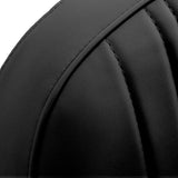 Gabbiano Acri Hair Salon Styling Chair Black With Silver Base - close-up of the upholstery and construction details