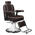Gabbiano Amadeo Brown Barber Chair - angled front view on a white background