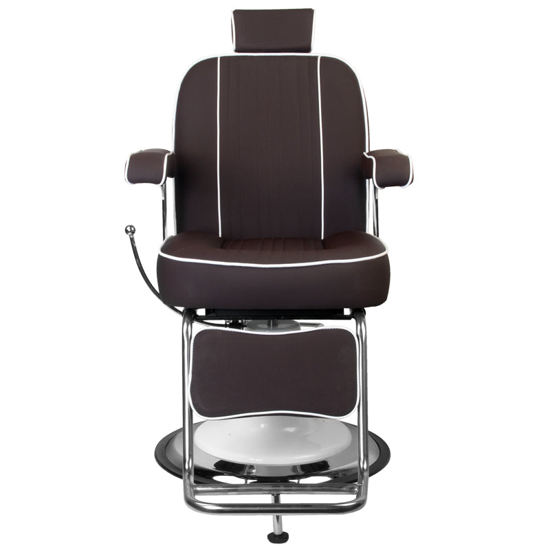 Gabbiano Amadeo Brown Barber Chair - front view on a white background