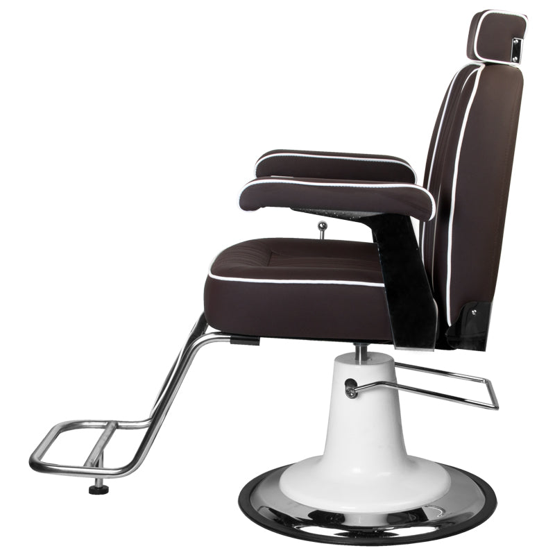 Gabbiano Amadeo Brown Barber Chair - rear view on a white background