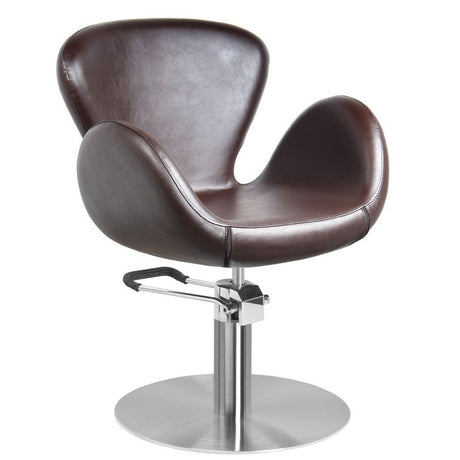 Gabbiano Amsterdam Barber Chair Brown - angled front view on a white background