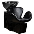 Gabbiano Amsterdam Hair Wash Unit Black with Black Bowl - full product view at an angle on a white background