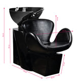 Gabbiano Amsterdam Hair Wash Unit Black with Black Bowl - full product view on a white background