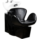 Gabbiano Amsterdam Hairdressing Hair Wash Unit Black - full product view at an angle on a white background