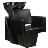 Gabbiano Ankara Backwash Unit Black with Black Bowl - full product view at an angle on a white background