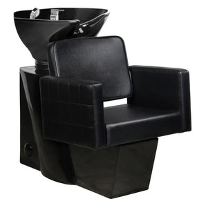 Gabbiano Ankara Backwash Unit Black with Black Bowl - full product view at an angle on a white background
