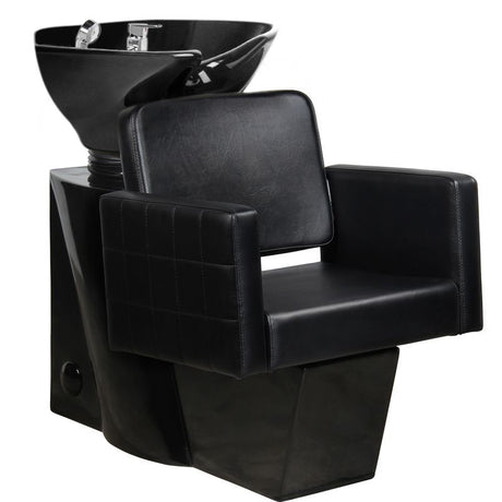 Gabbiano Ankara Backwash Unit Black with Black Bowl - full product view at an angle on a white background