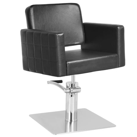 Gabbiano Ankara Hair Salon Styling Chair Black - angled front view on a white background