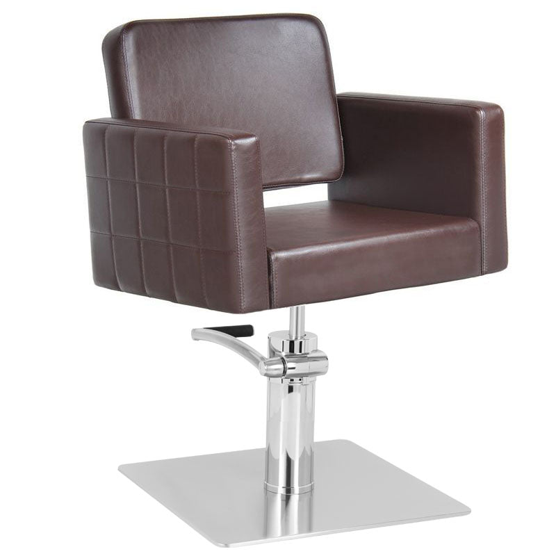 Gabbiano Ankara Hair Salon Styling Chair Brown - angled front view on a white background
